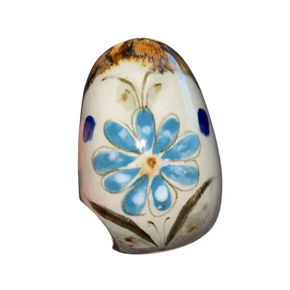 Ken Edwards Vintage Candle Holder Tonala Pottery Bird Hand Painted U Shape